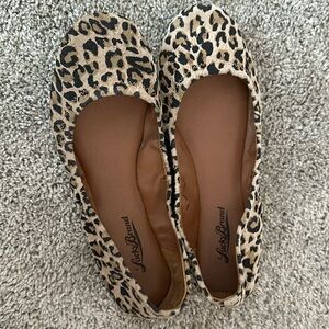 Lucky brand size 7W leopard, flexible ballet flats